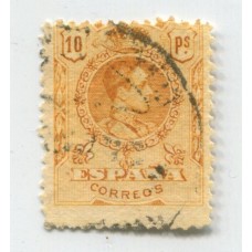 ESPAÑA 1909 YV. 254 ESTAMPILLA USADA 27 Euros